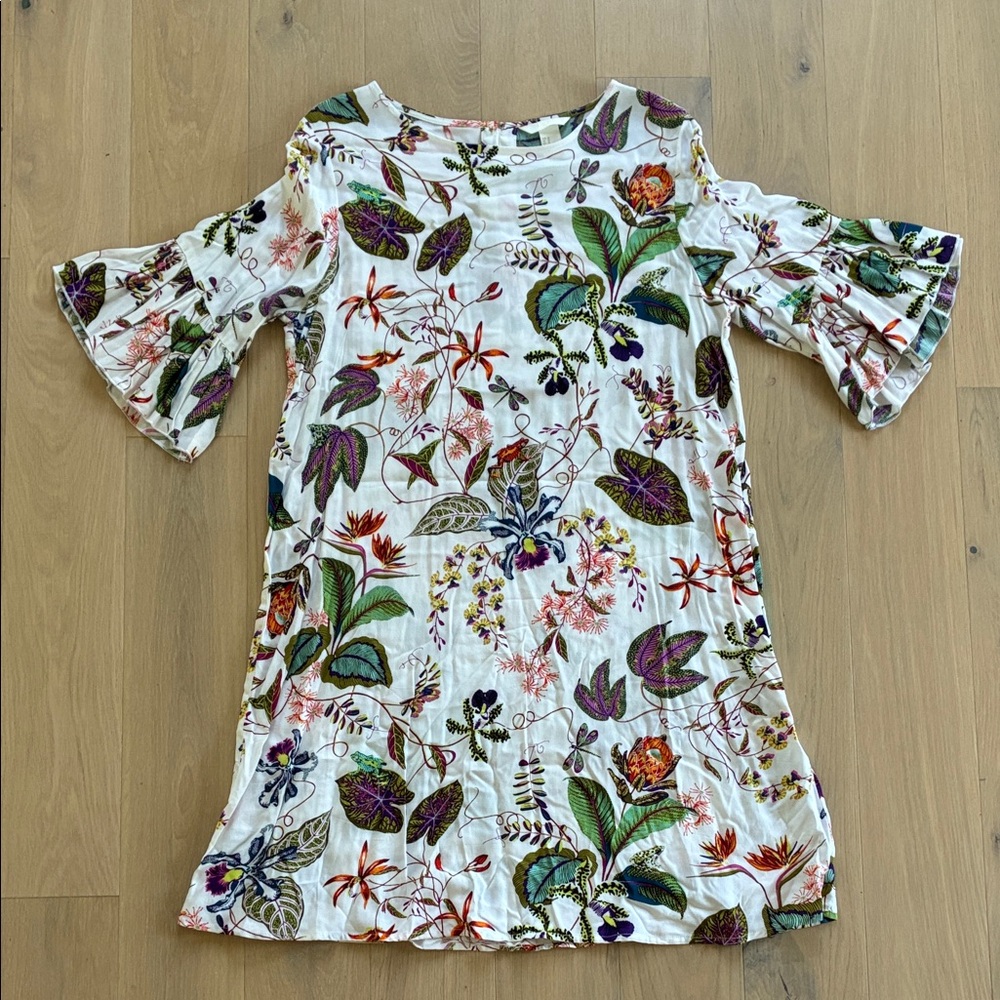 H&M Multicolor Leaf Print Dress
